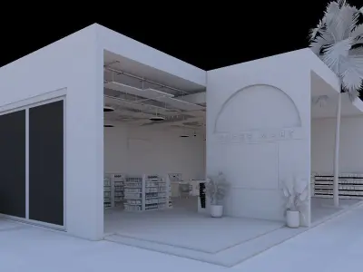 Realistic 3DModel  Modern Grocery Shop Detail Interior and Outer 3D model