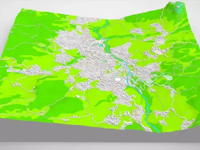 Cityscape Cortina dAmpezzo Italy 3D model