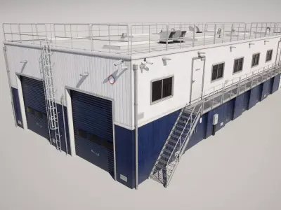  Industrial Building Low-poly 3D model