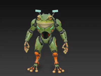 Cyber Frog Mk-III - Recon Amphibian Mecha 3D Model 3D print model