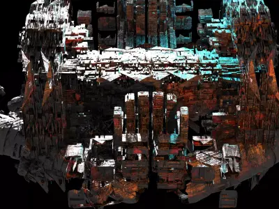 Corroded Space Station lunar rig Low-poly 3D model