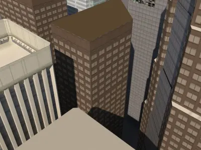 Low poly buildings Low-poly 3D model