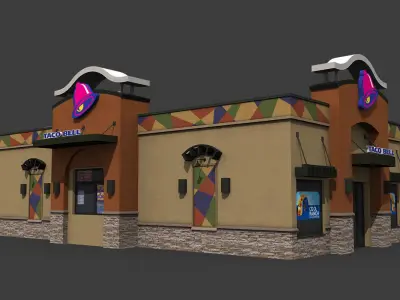 Taco Bell Restaurant Low-poly 3D model
