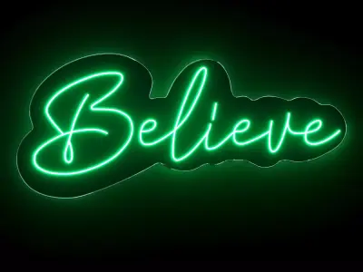 Belive Neon Sign 3D model