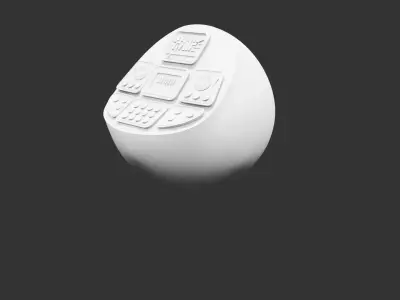 Futuristic Sci Fi Communication Console for 3D print Low-poly 3D model