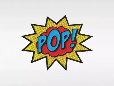 Embroidered Patch Pop Low-poly 3D model