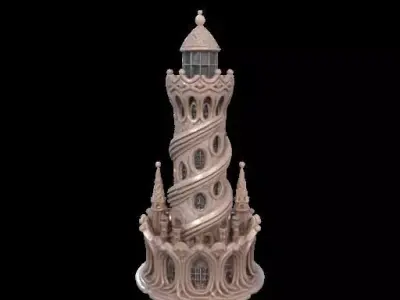 Gaudi Gothic Surreal Lighthouse 3D print model