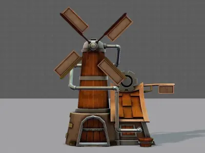 Wind Turbine V01 Low-poly 3D model