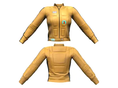 Full Yellow and Black Outfit Low-poly 3D model