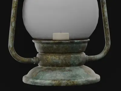 Iron Lantern Low-poly 3D model