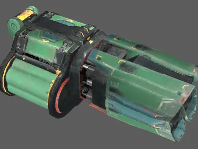 Next generation stylized handguns Low-poly 3D model