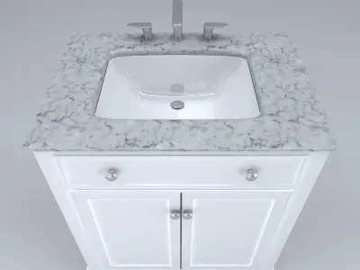 Vanity bathroom with marble top 3D model