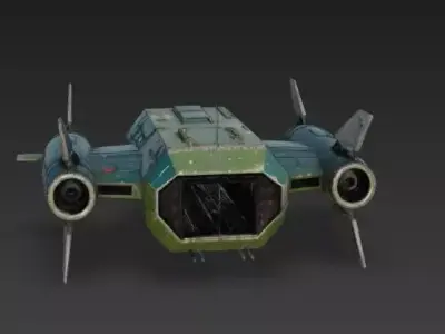 Heavy Sci-Fi VTOL Dropship 3D Model Low-poly 3D model