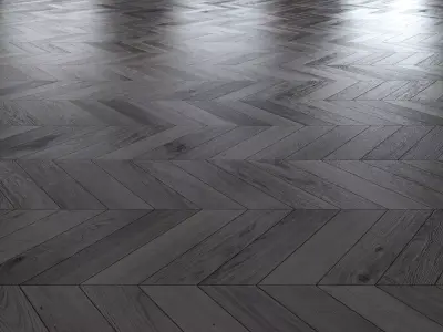 Oak Chevron dark floor 3D model