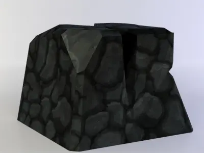 Black rock Low-poly 3D model