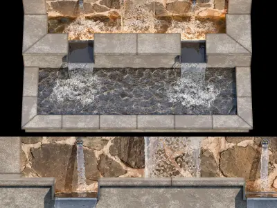 Waterfall fountains cascade 03 3D model