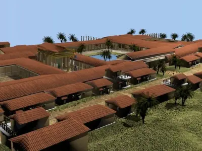 Ancient Temple area game ready tested on Unity 3D model