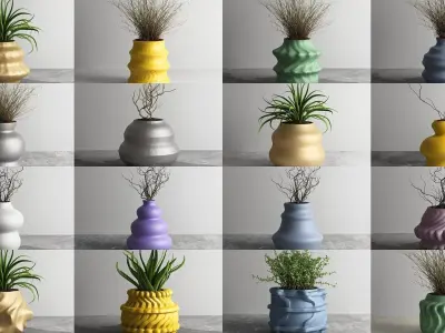 90 vase pot 3d print collection huge pack