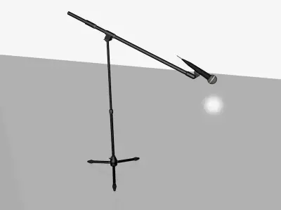 Microphones microphone stand with light 3D model