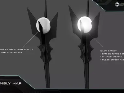Saruman light up Staff 3D print model