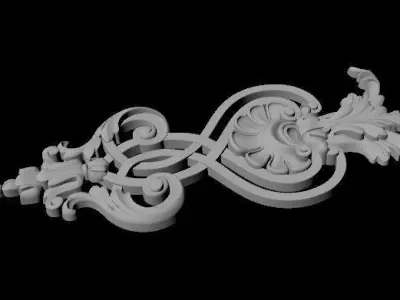 Central decor ornament for furniture 3D model 1100