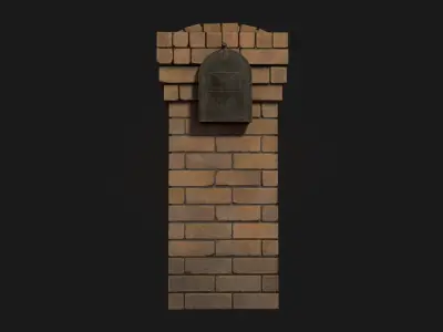 Brick Mailbox Low-poly 3D model