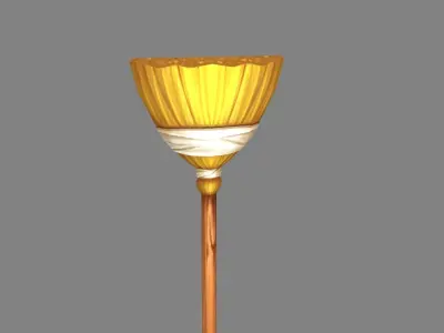 Cartoon broom Low-poly 3D model