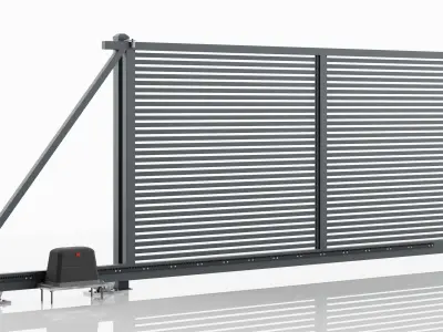 Aluminum Electric Sliding Gate - Model 2 - 4cm - 3D model