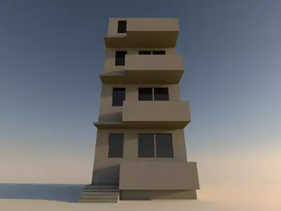 Modern 4 Story Building 3D model