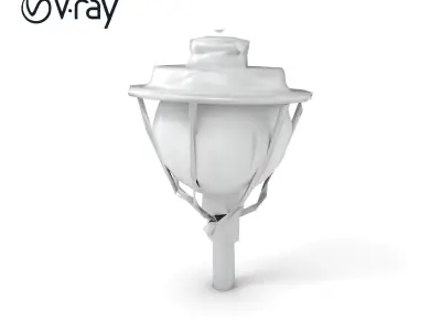 Art Deco Street Light Chrome Design model pack Low-poly 3D model