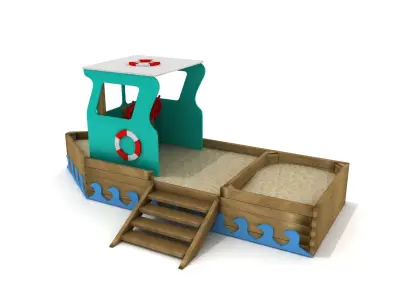 This is Kids Game Play Equipment 015 Wooden Ship 3D model