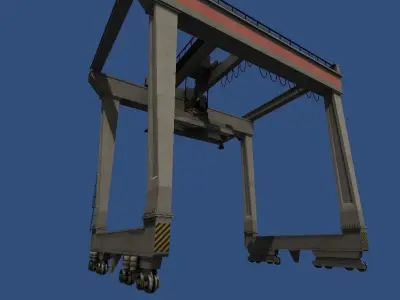 Container crane Low-poly 3D model