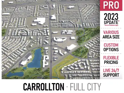 Carrollton Low-poly 3D model