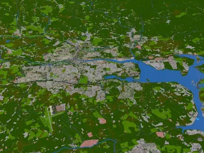 Cork City Ireland 2021 data Low-poly 3D model