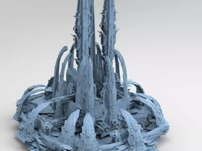 Sci Fi Wraith Claw City interceptor City Hub 2  3D model