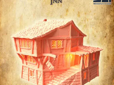 Old Bandit Inn  Tabletop Terrain 28 MM 3D print model