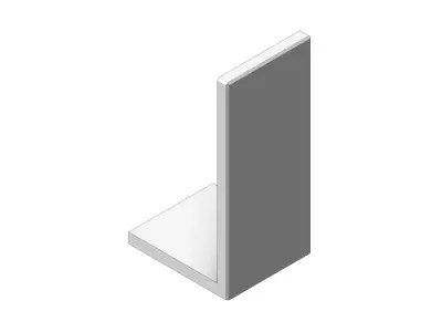 Concrete L Block Retaining Wall Height 220 cm Length 99 cm L Sha 3D model