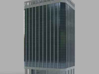 Highrise office building A Low-poly 3D model