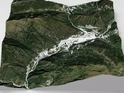 Cityscape Andorra la Vella Andorra 3D model