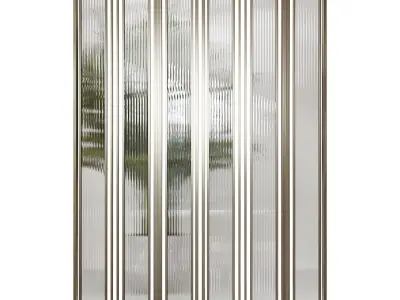 Partition 3 two glass doors with metal slats 3D model