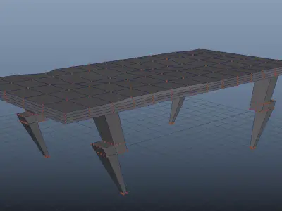 Table with Lighting Legs Free 3D model