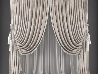 Curtain Low-poly 3D model 128