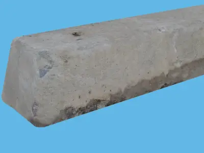 Parking Lot Curb - Game Ready Low-poly 3D model