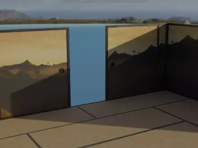 Realistic Murals And Fusuma With Motifs 3D model