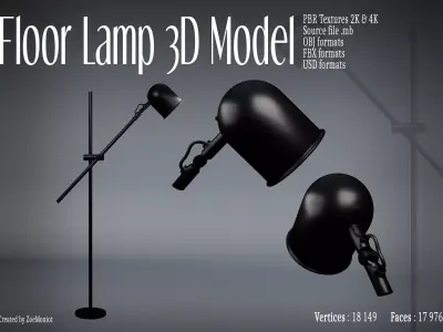 Floor Lamp 01 3D model purchase