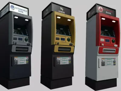 ATM Bankomat Gameready Model Low-poly 3D model