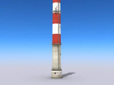 Big Tall Chimney Low-poly 3D model