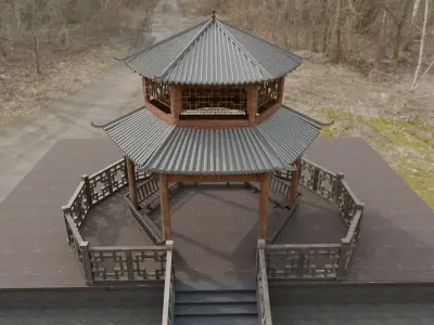 Chinese ancient Pavilion 3D model purchase
