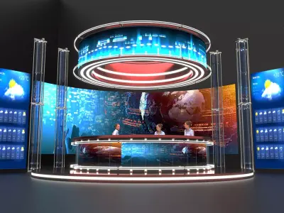 Virtual NEWS TV Studio 3D model