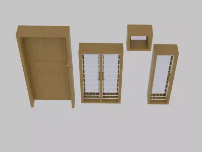 Simple Window and Door set 3D model